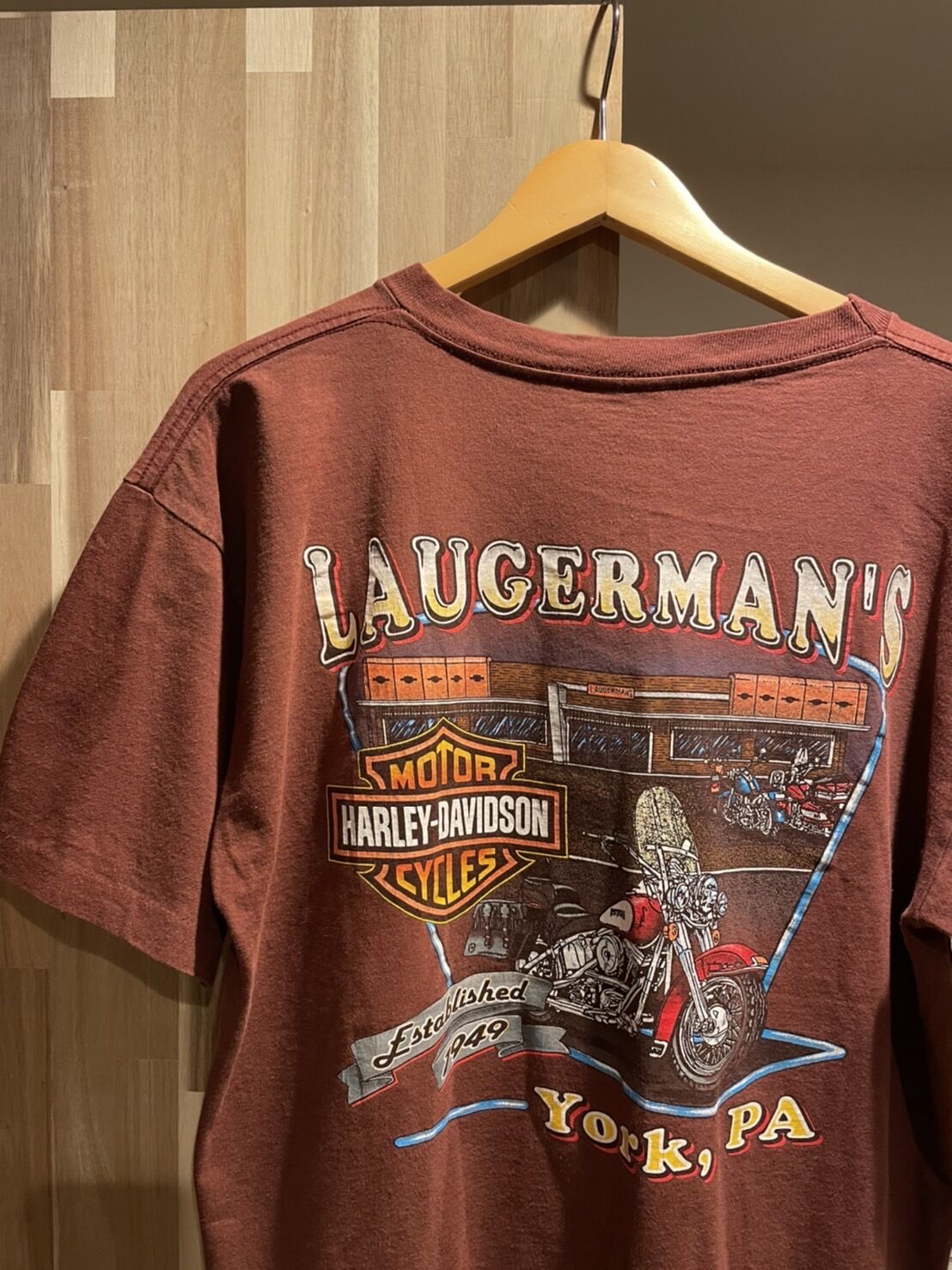 90s HARLEY-DAVIDSON ポケット付き プリントTシャツ アメリカ製