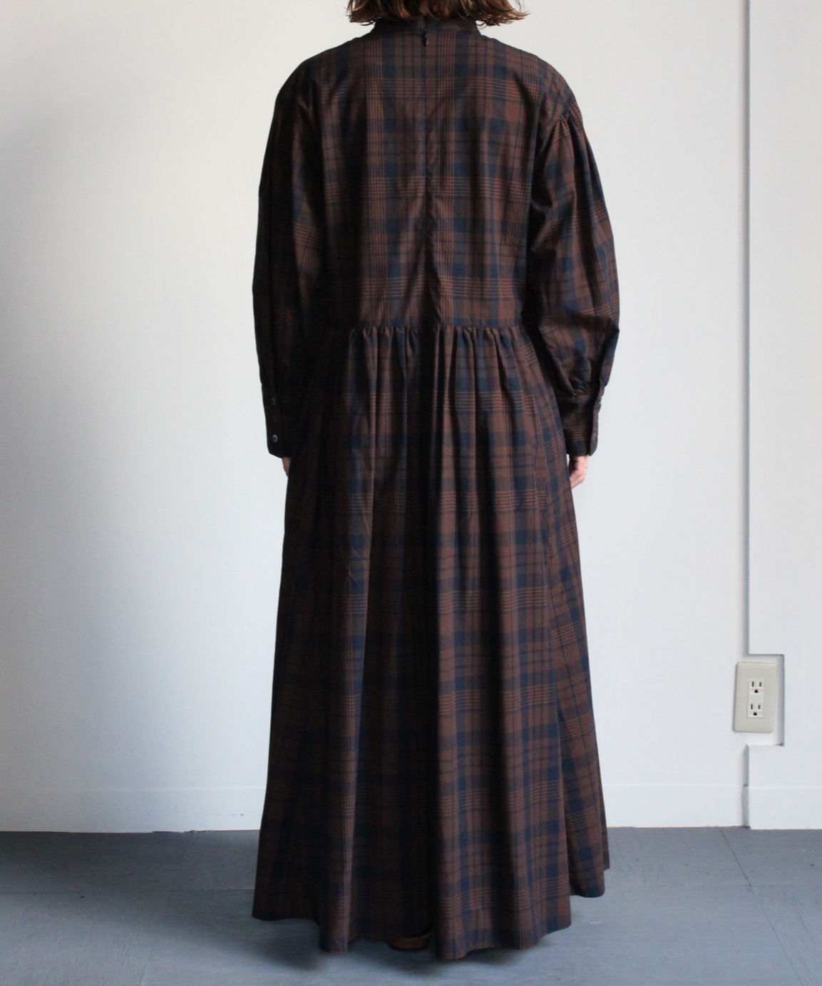 Ut3op005 バンドカラー ギャザーワンピース Galerie Tissu