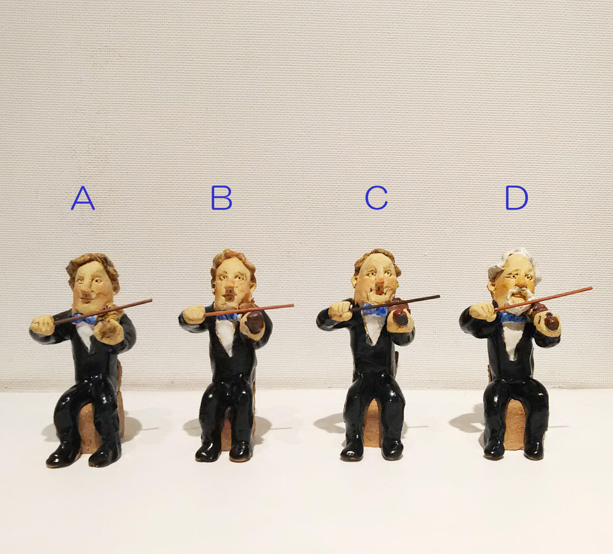 ささきようこ作　陶人形　陶器の音楽家人形4体セット ささきようこ作 陶人形 陶器の音楽家人形4体セット ささきようこ
