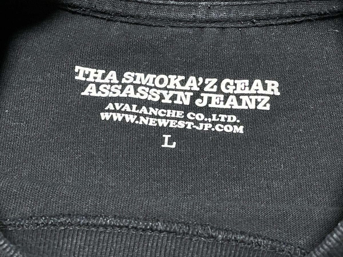 ASSASSYN JEANZ ミッキーモチーフ麻葉っぱTシャツ ブラック L