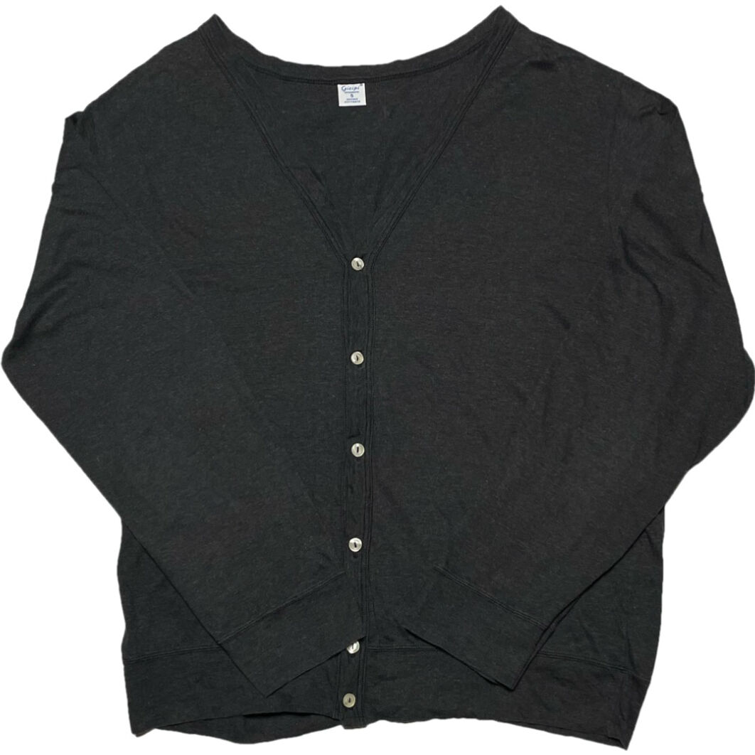 新しい gicipiコットンソリッドカーディガン イタリア製 チャコール
