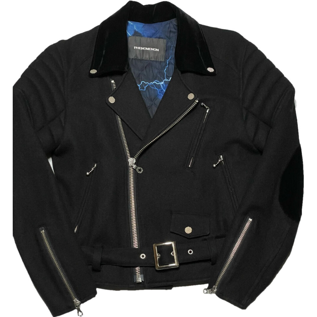 PHENOMENON フェノメノン ウール中綿ブルゾン M ダブルライダース風 中古・古着通販】PHENOMENON (フェノメノン) レザーダブルライダース