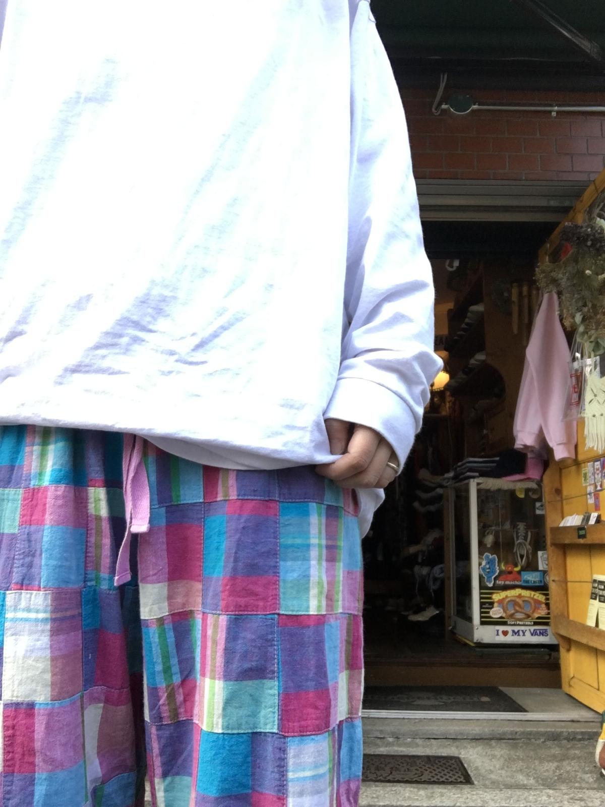 USED] マドラスチェック パッチワーク パンツ | garden730