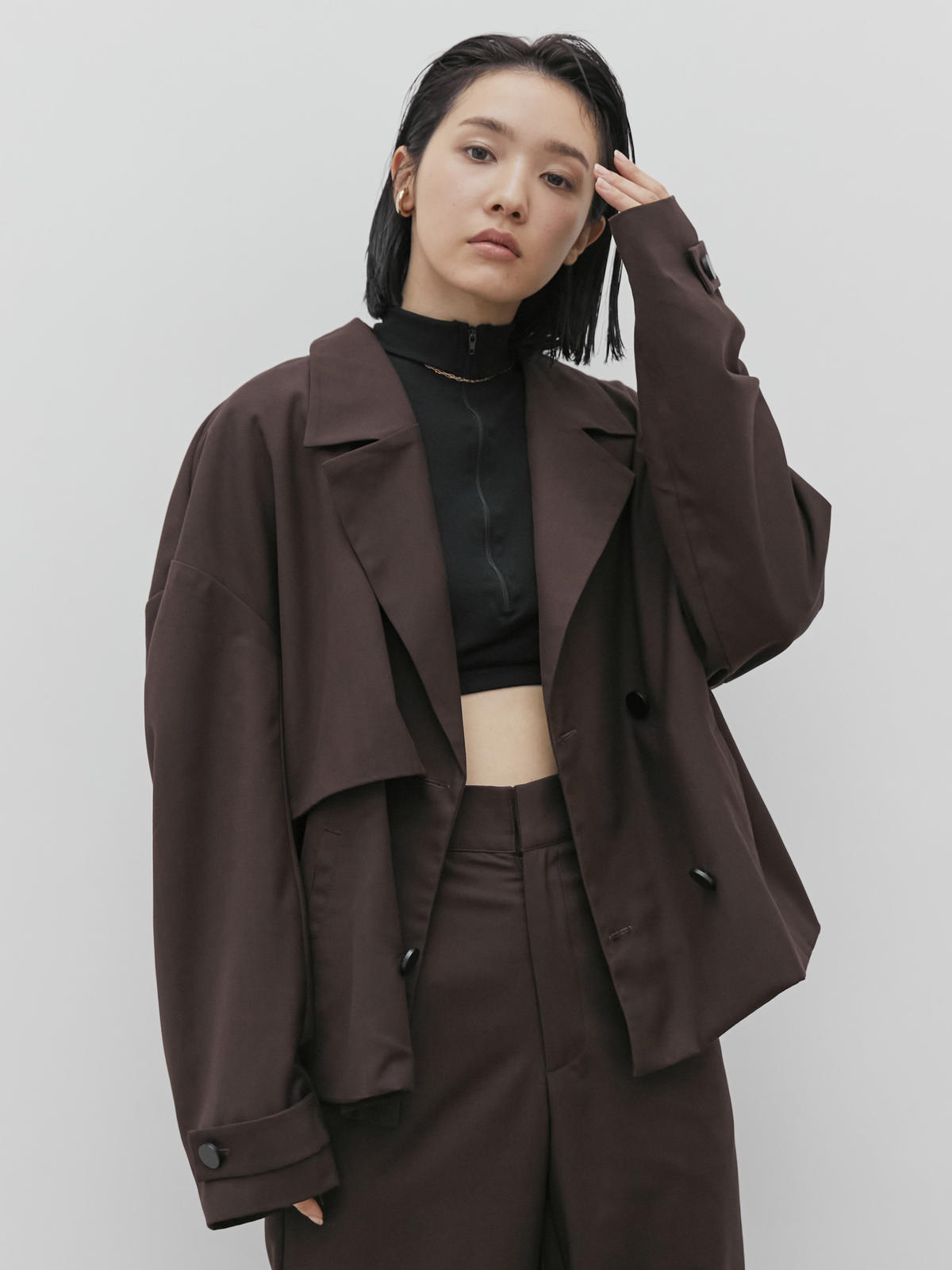 ZEN JAC ダブル セットアップスーツ ウール100% グレー L