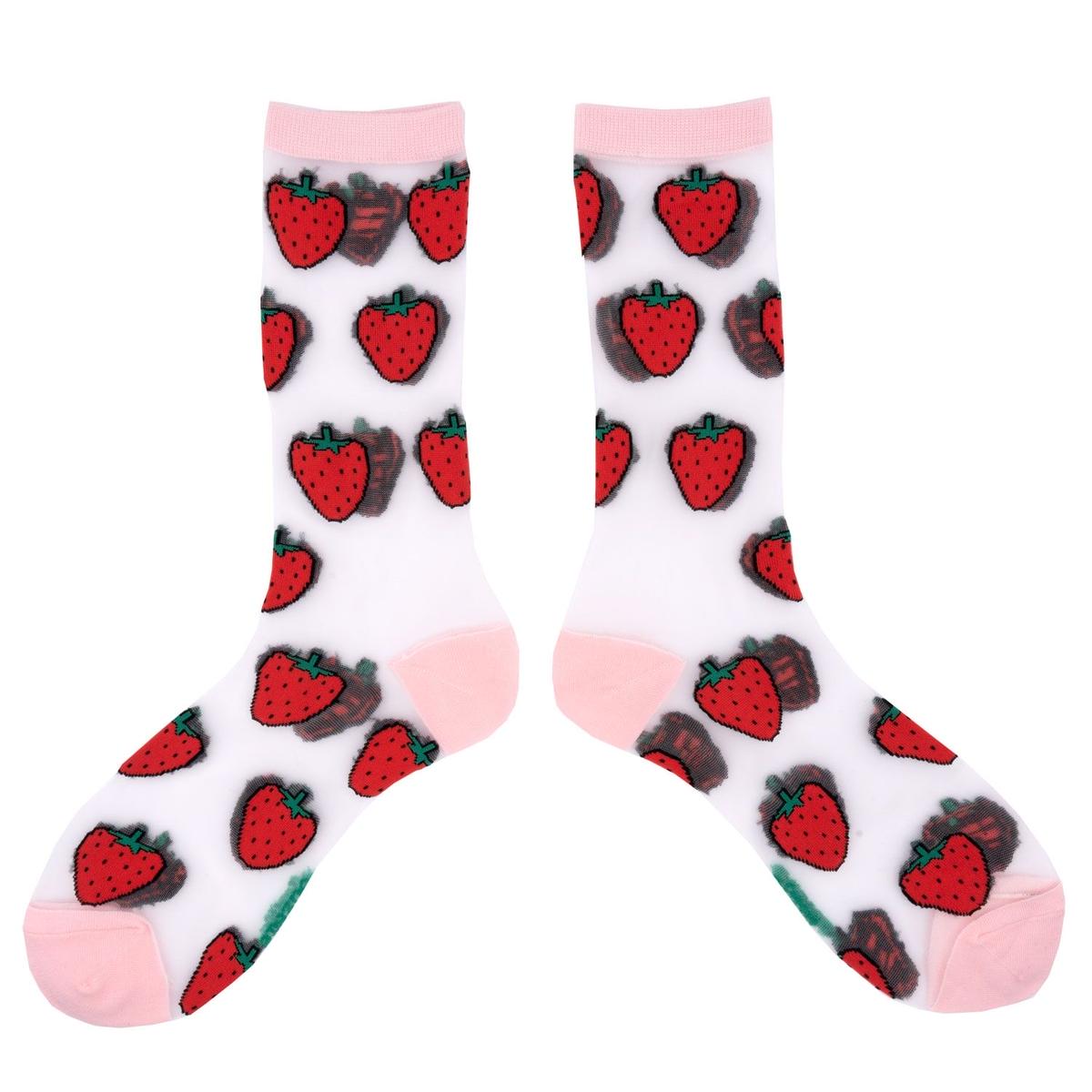 Coucou Suzette Strawberry Sheer くつした Goldand