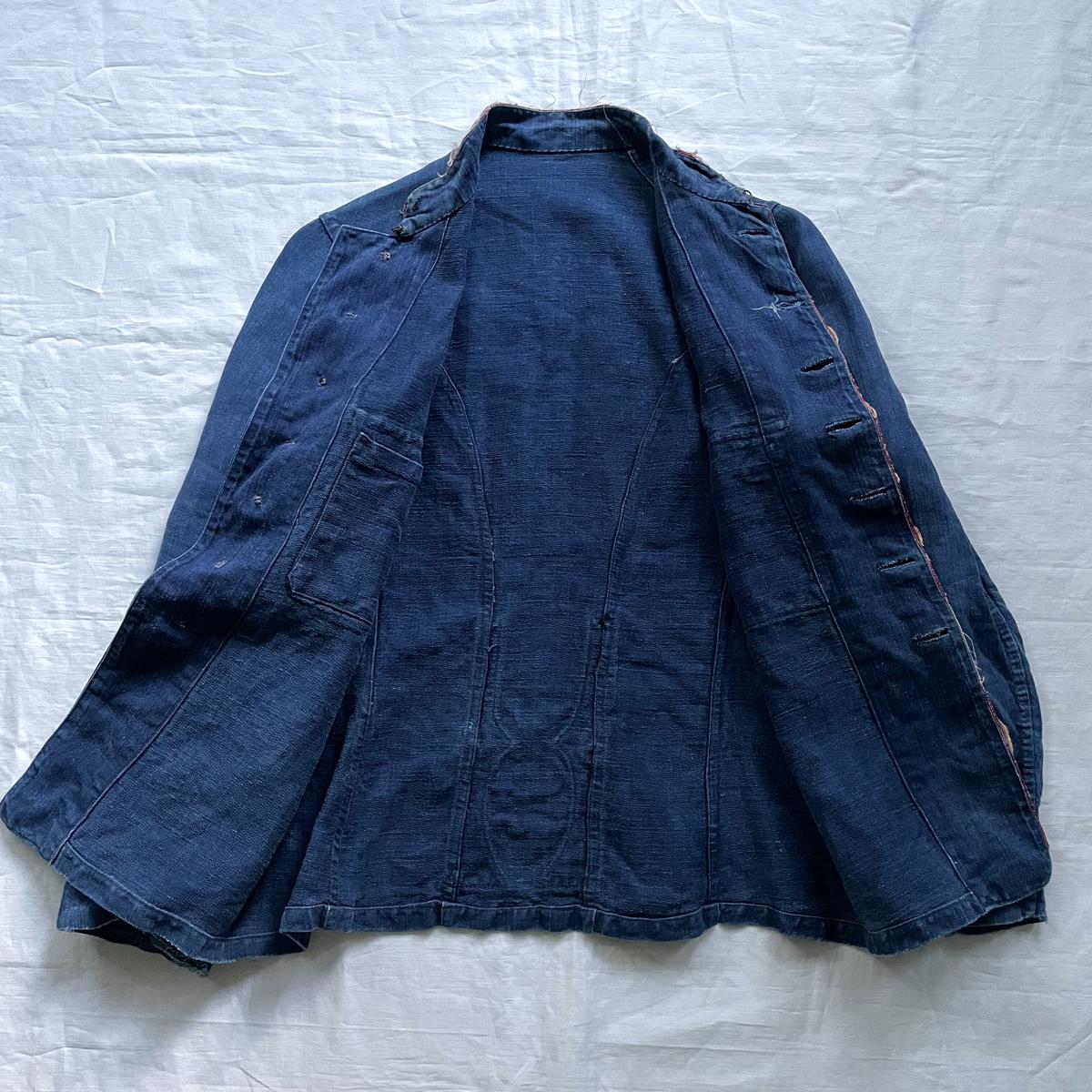 1920's Indigo Linen Fireman Jacket | DIG UPPER