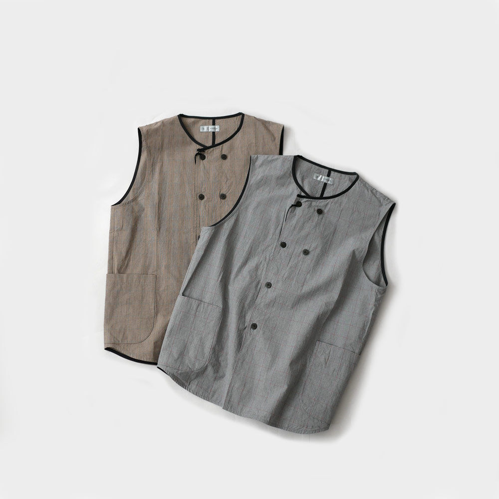 nisica ニシカ |ダブルボタンベスト｜GREY | GOUACHE FUKUOKA