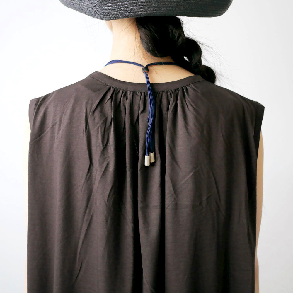 Sacra サクラ ビスコースコットンワンピース Brown Gou