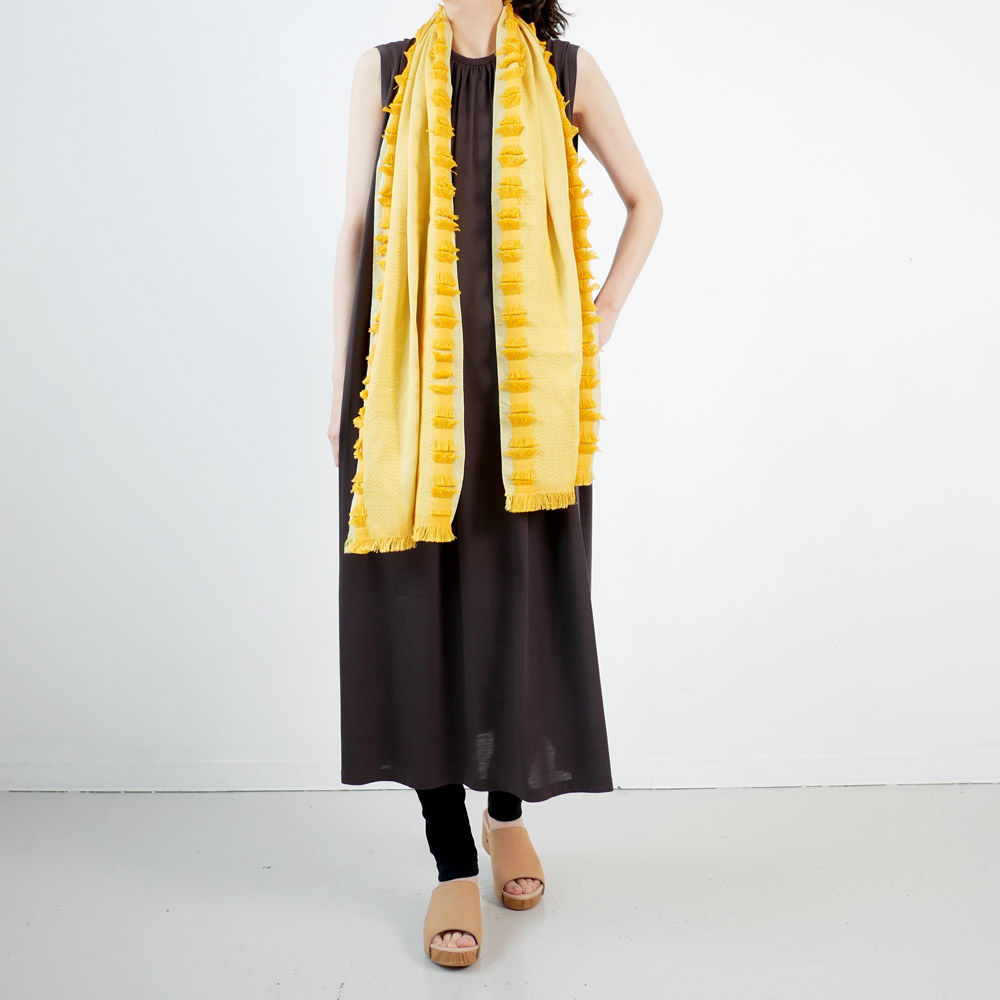 Sacra サクラ ビスコースコットンワンピース Brown Gou