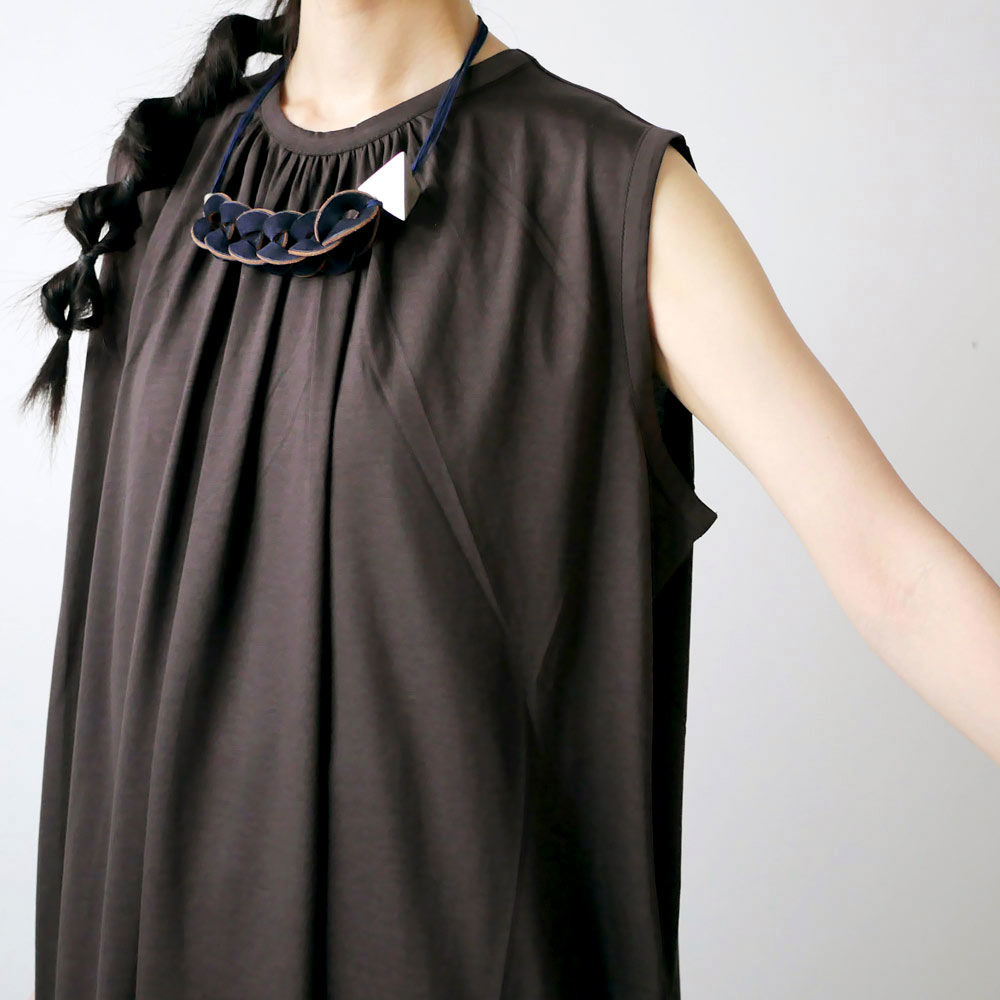 Sacra サクラ ビスコースコットンワンピース Brown Gou