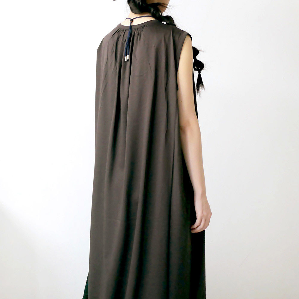 Sacra サクラ ビスコースコットンワンピース Brown Gou