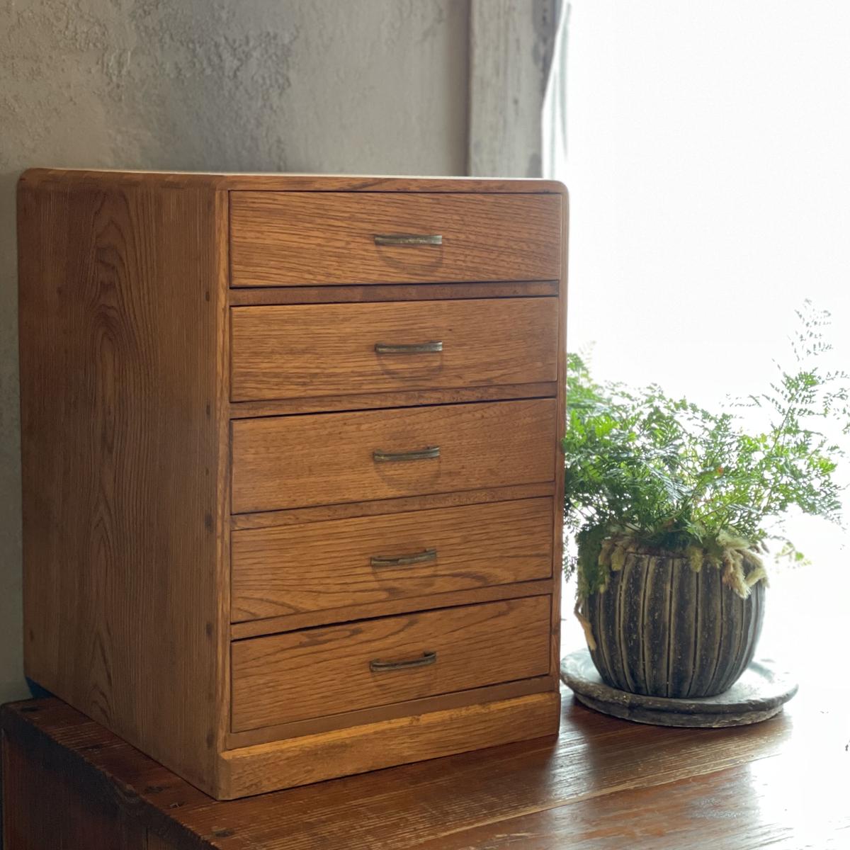 5杯小引出し 木製 小抽斗 引出し 収納棚 昭和初期 収納 古道具