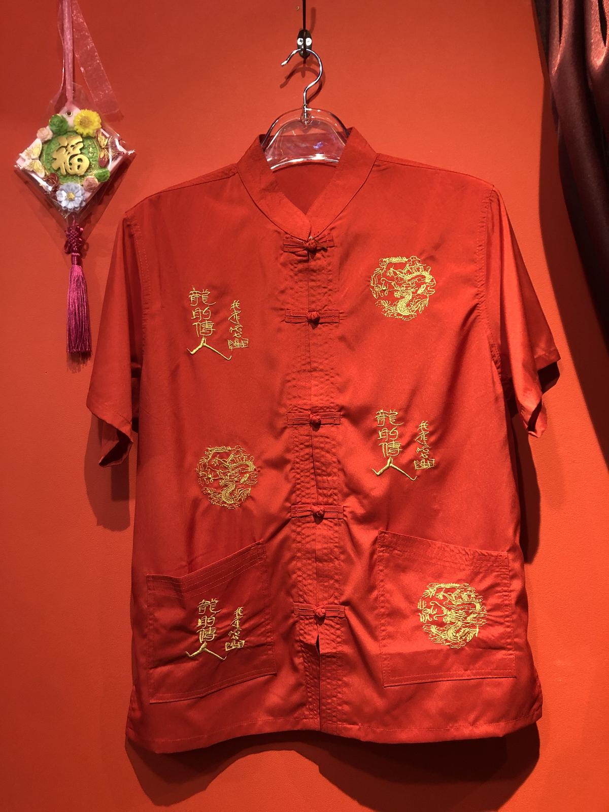 サイズ交換対象外 ロカビリー 桃色天国 刺繍ドラゴンシャツ M386