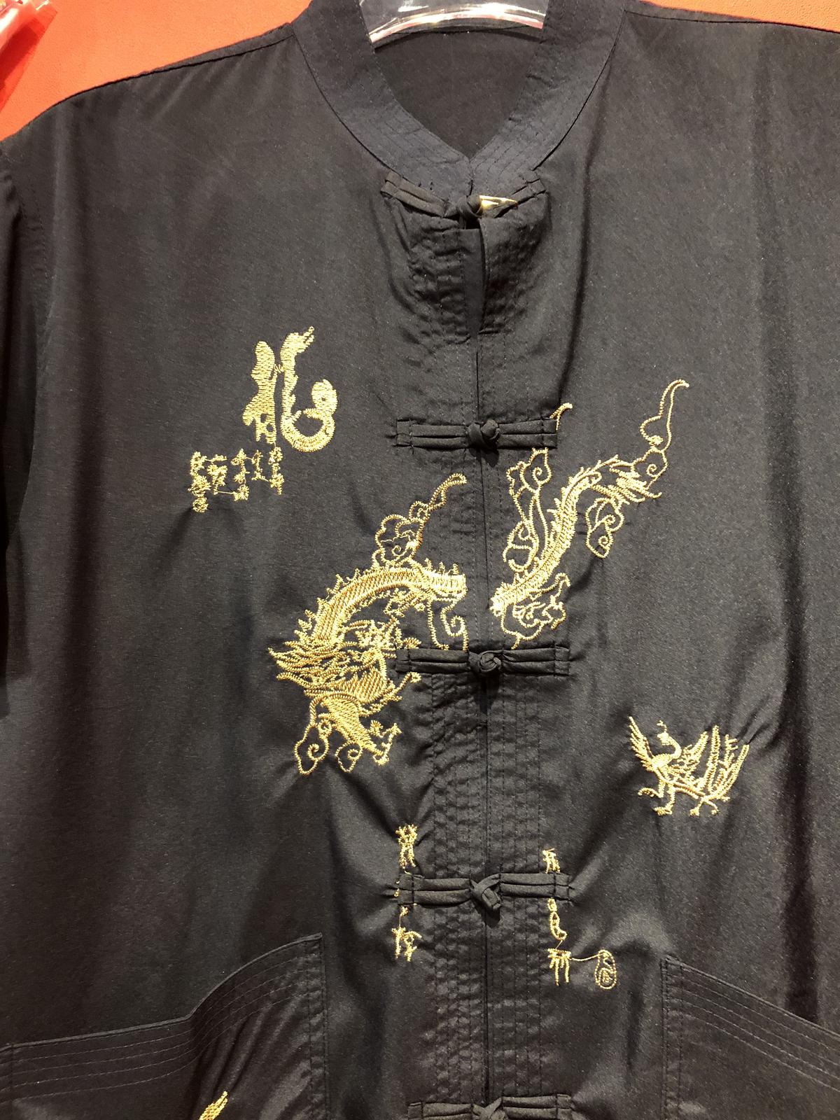 サイズ交換対象外 ロカビリー 桃色天国 刺繍ドラゴンシャツ M386