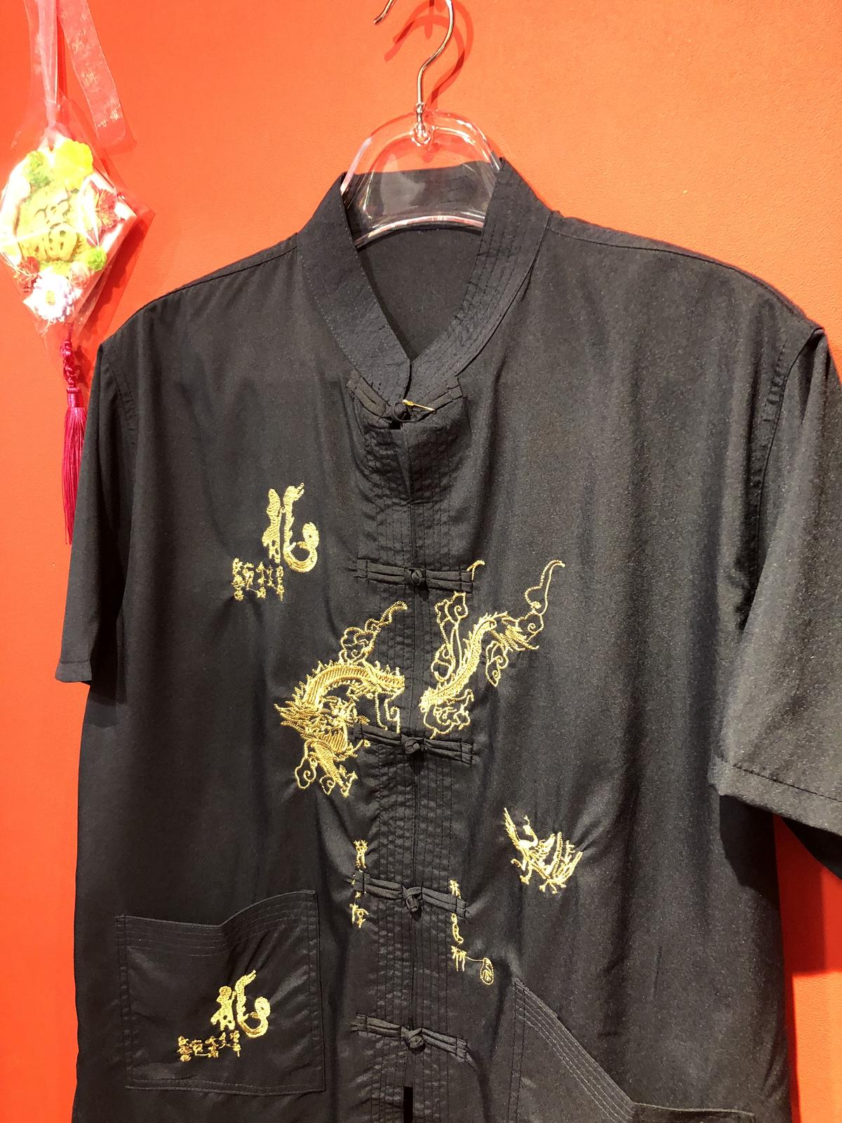 刺繍ドラゴンチャイナシャツ tb200723-18 | GUGU