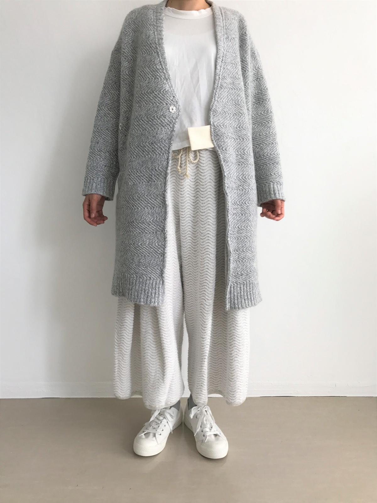 Sneeuw 横ヘリンボンニットコート Gumee