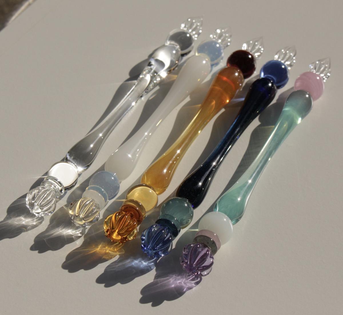 トルコ・ガラスペン】ジェリーフィッシュ（緑・ミルフィオリペンレスト）