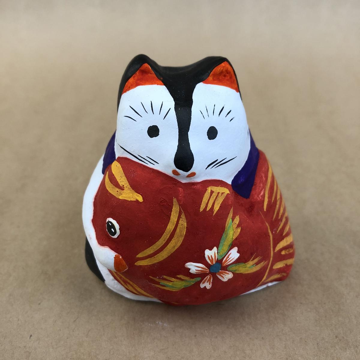 格安saleスタート 花巻人形 古い鯛猫 招き猫 日本人形 花巻土人形 鯛抱え猫 その他 Ferrazzi Com Ar
