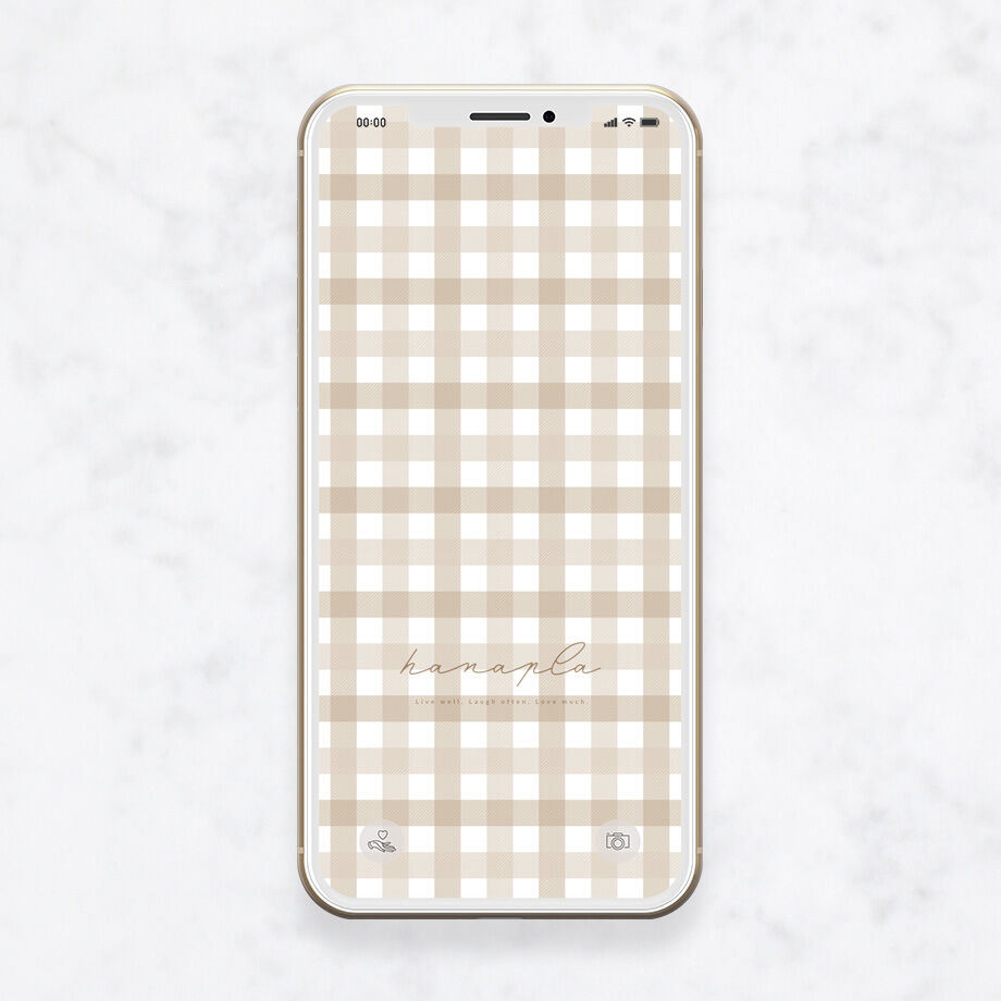 人気のラテカラー 大人っぽいギンガムチェックのスマホ壁紙 Hanapla おしゃれ待ち受