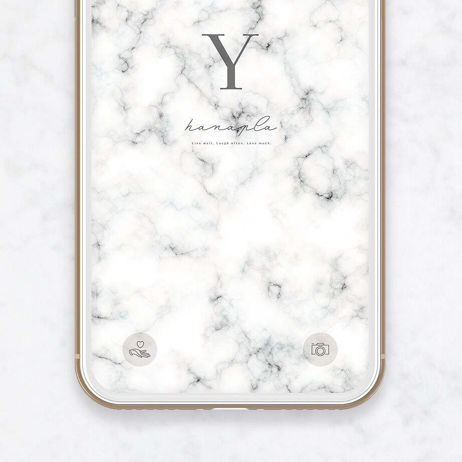 イニシャル Y 大理石風マーブル模様のシンプルなスマホ壁紙 Hanapla おしゃれ待