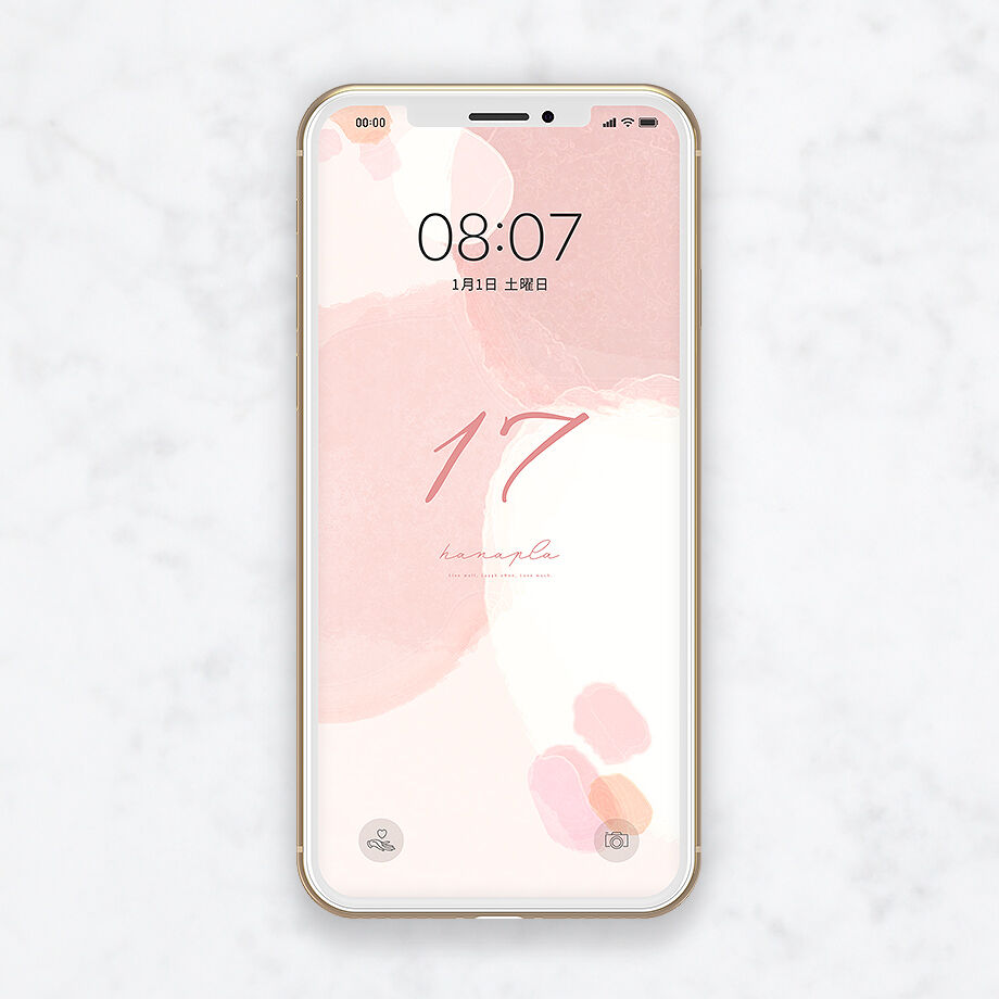 恋愛成就に効果的 数字１７くすみピンクの待ち受け スマホ壁紙 待ち受けのハナプラ おしゃ