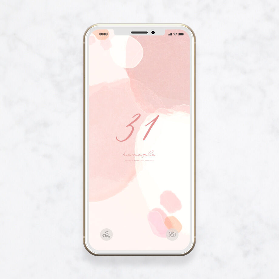 恋愛運アップ ラッキーナンバー３１数字 くすみピンク壁紙 おしゃれ待ち受け画面のハナプラ