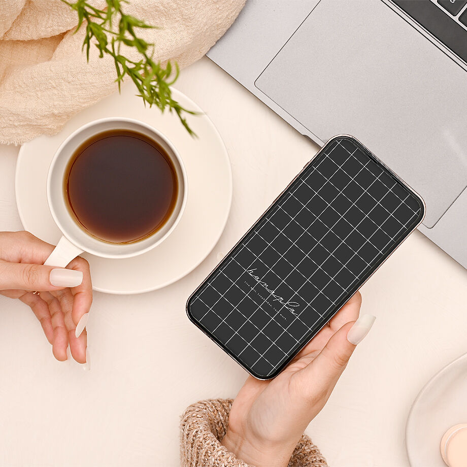 シンプル 白黒ウィンドウペンチェックのおしゃれなスマホ壁紙 Hanapla おしゃれ待