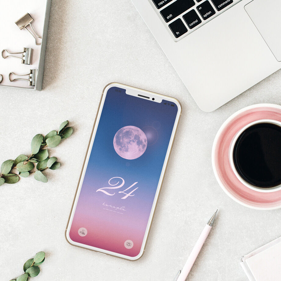 満月と数字24で最強の金運壁紙 エンジェルno 24 美しい満月のiphone待ち受け