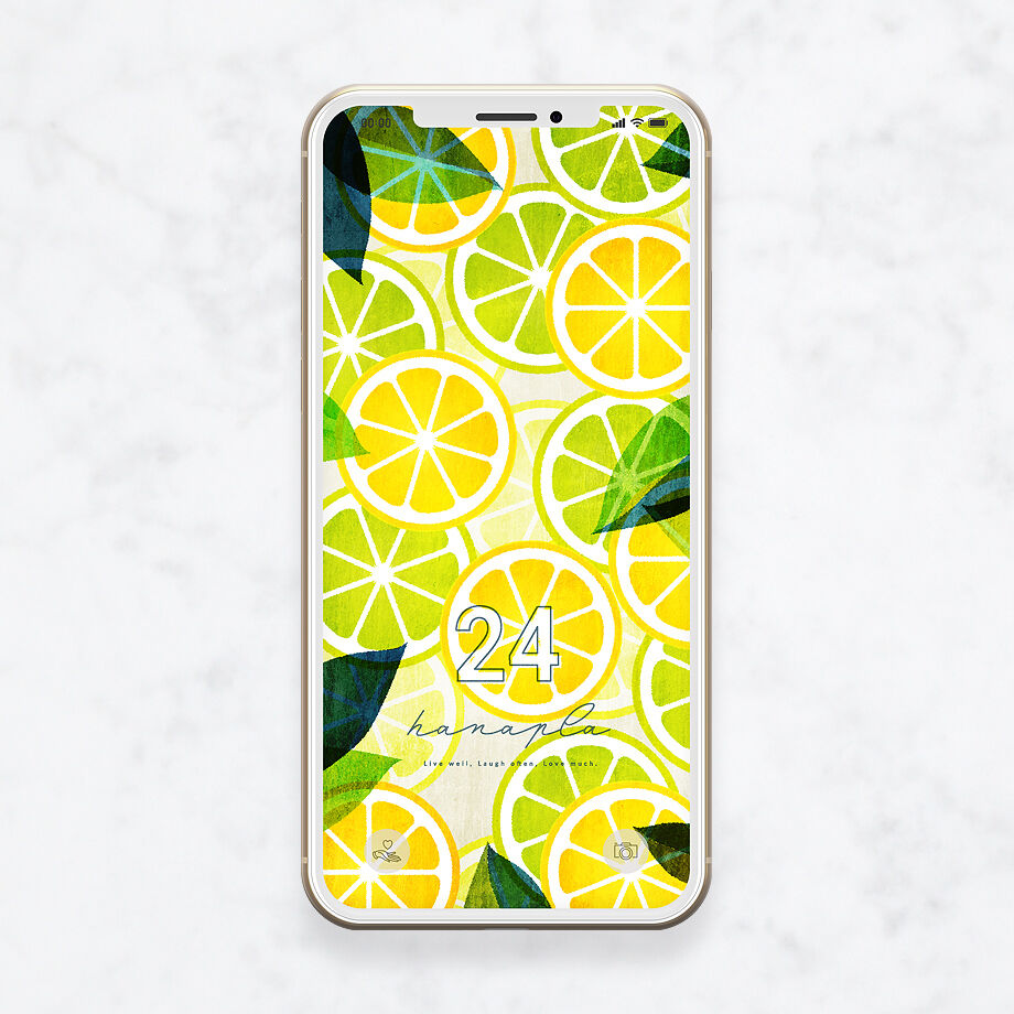 爽やかなレモンと幸運数字24 ビタミンカラーの壁紙で元気を引き出す おしゃれなフルーツモチー