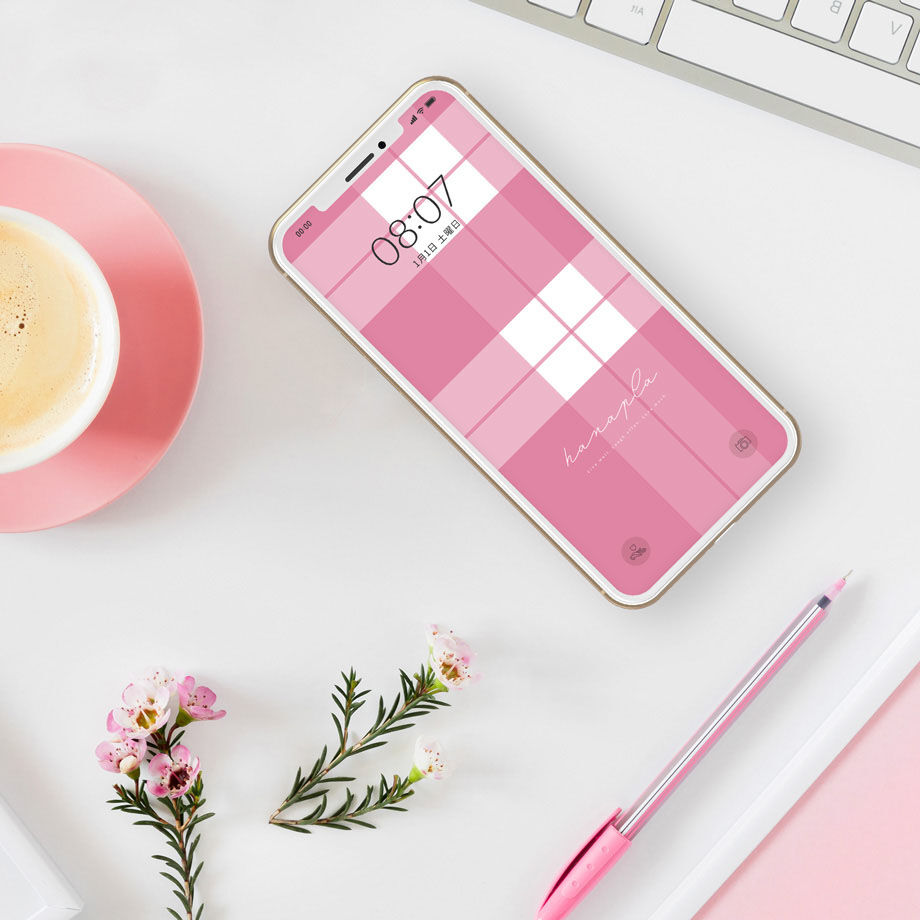 チェック柄 Pink 大人かわいいシンプルなチェック柄スマホ壁紙 Hanapla スマホ チェック柄 Pink 大人かわいいシンプルなチェック柄スマホ壁紙 Hanapla スマホ