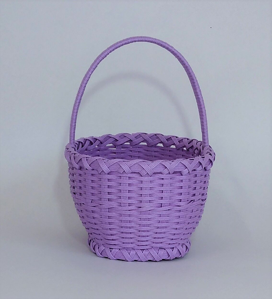 18 上げ底のミニバスケット あじさい Handmadeウサギ