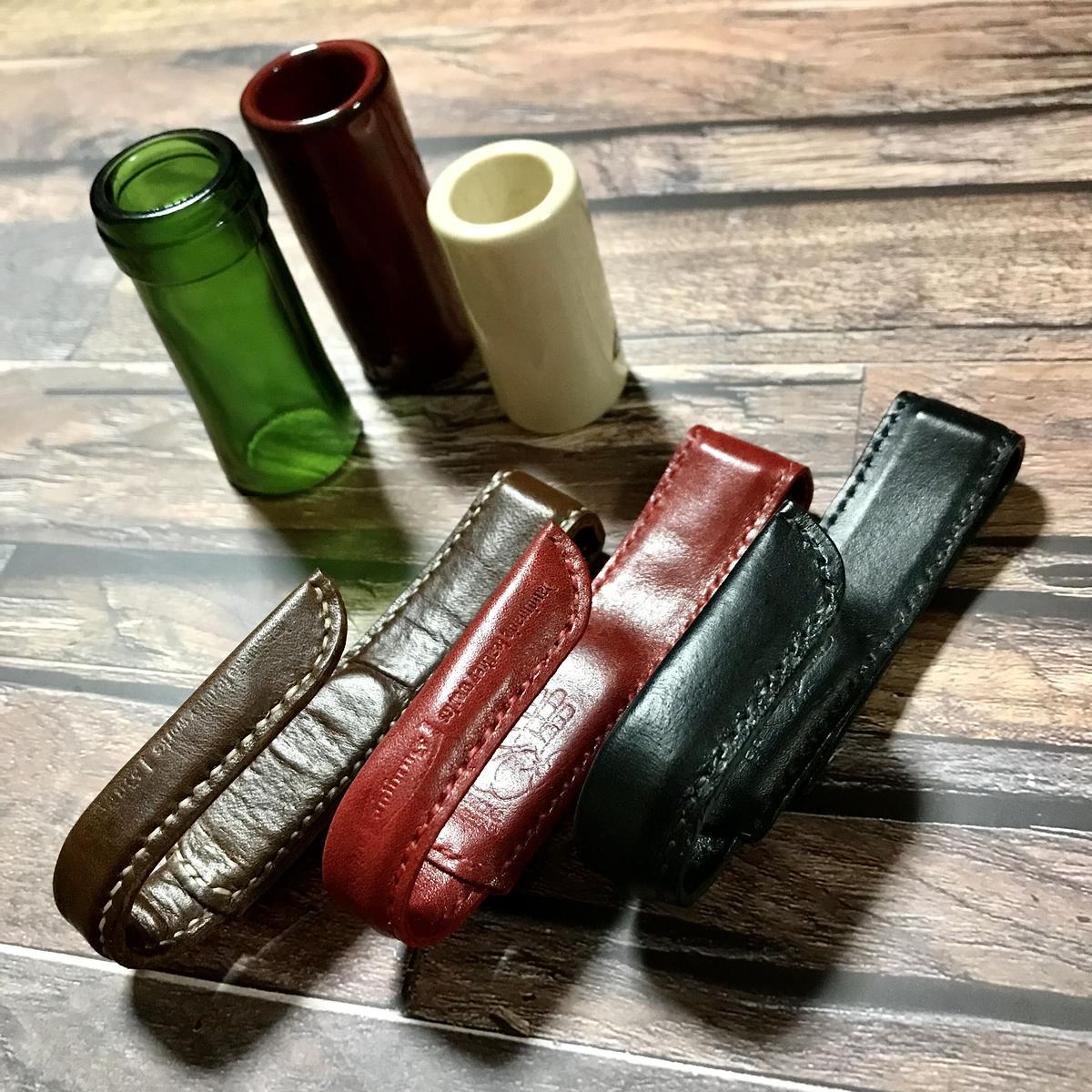 スライドバーホルダー Guitar Slide Holder ( 牛革各種・中ステンレス鉄芯