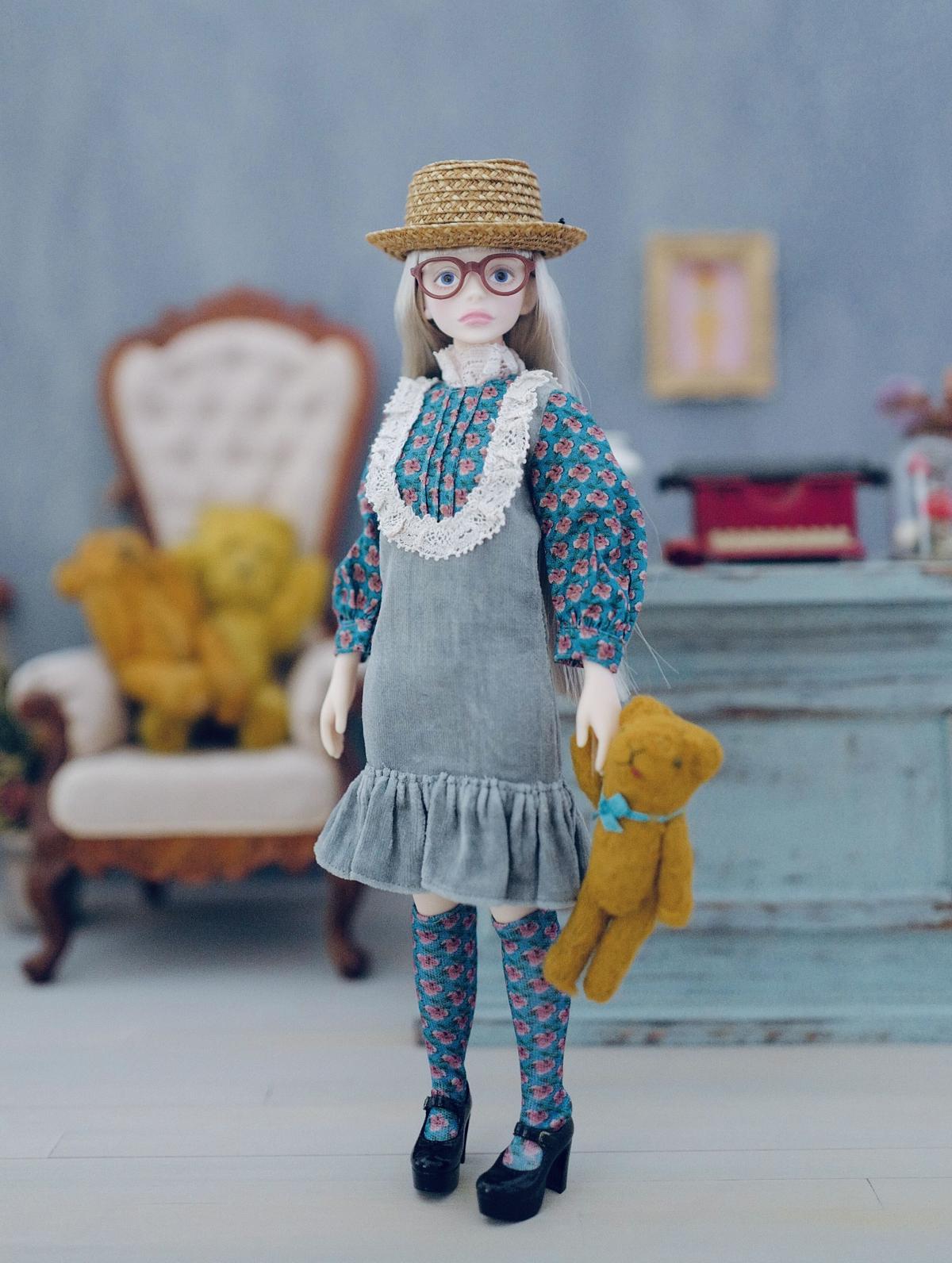 新作新品☆大人気作家さん HANON♪ハノン チリンドレス 青色