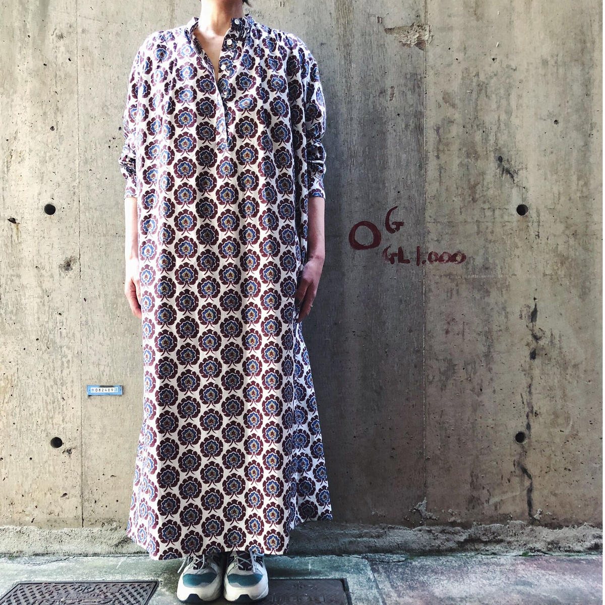 T Yamai Paris リバティモロッコプリントワンピース ワイン系 Havane T Yamai Paris リバティモロッコプリントワンピース ワイン系 Havane