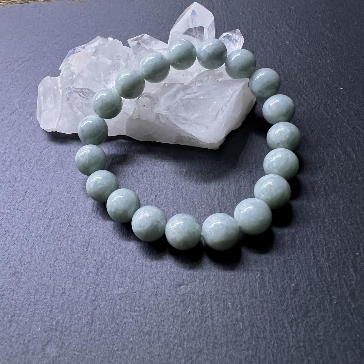 糸魚川翡翠 小滝産青マーブル１０mmブレスレツト 期限切れ - aguapreta