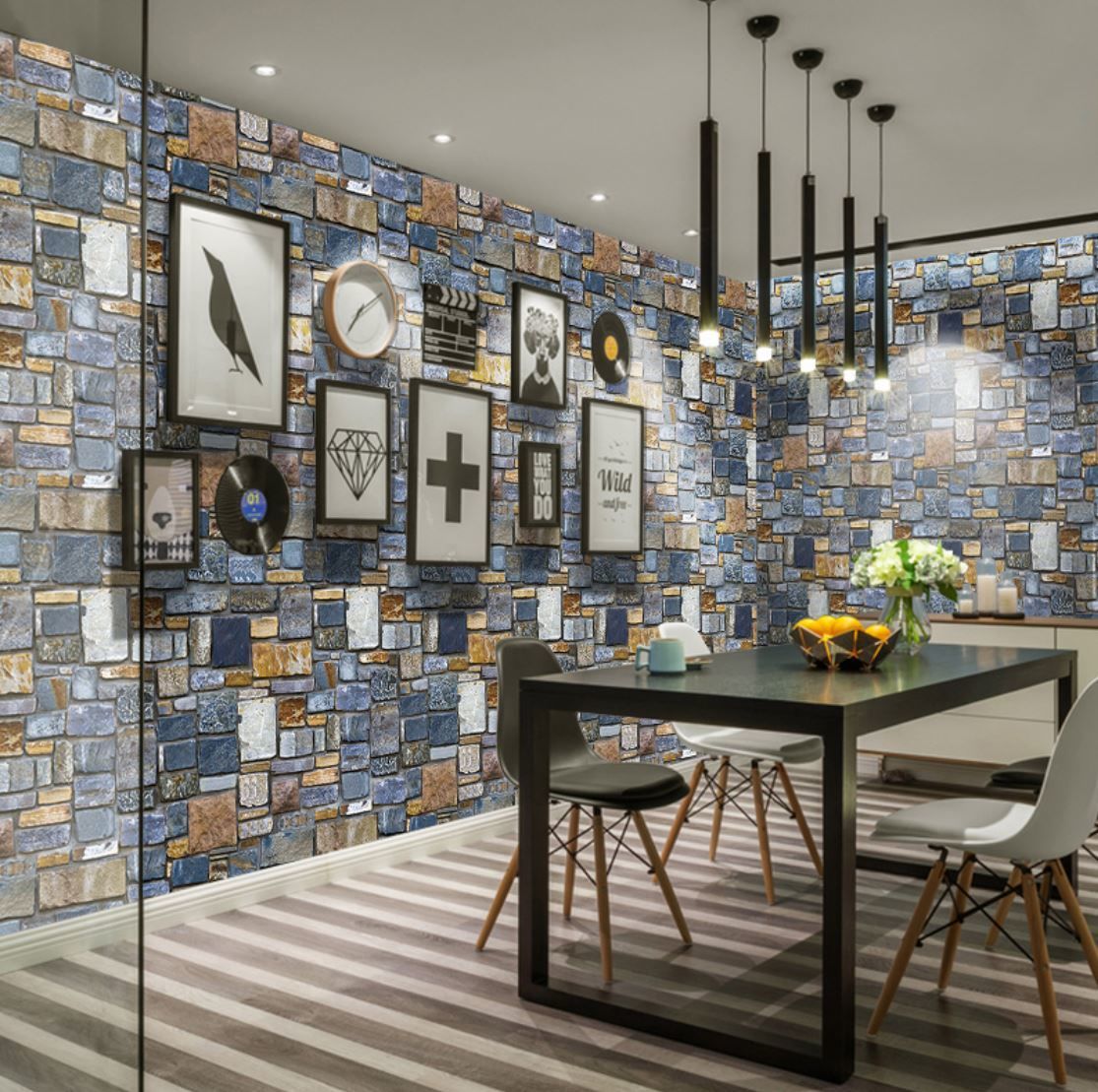 ３d壁紙 45 1000cm 石レンガ 石垣 モダンレトロ Diy リフォーム インテリア 部