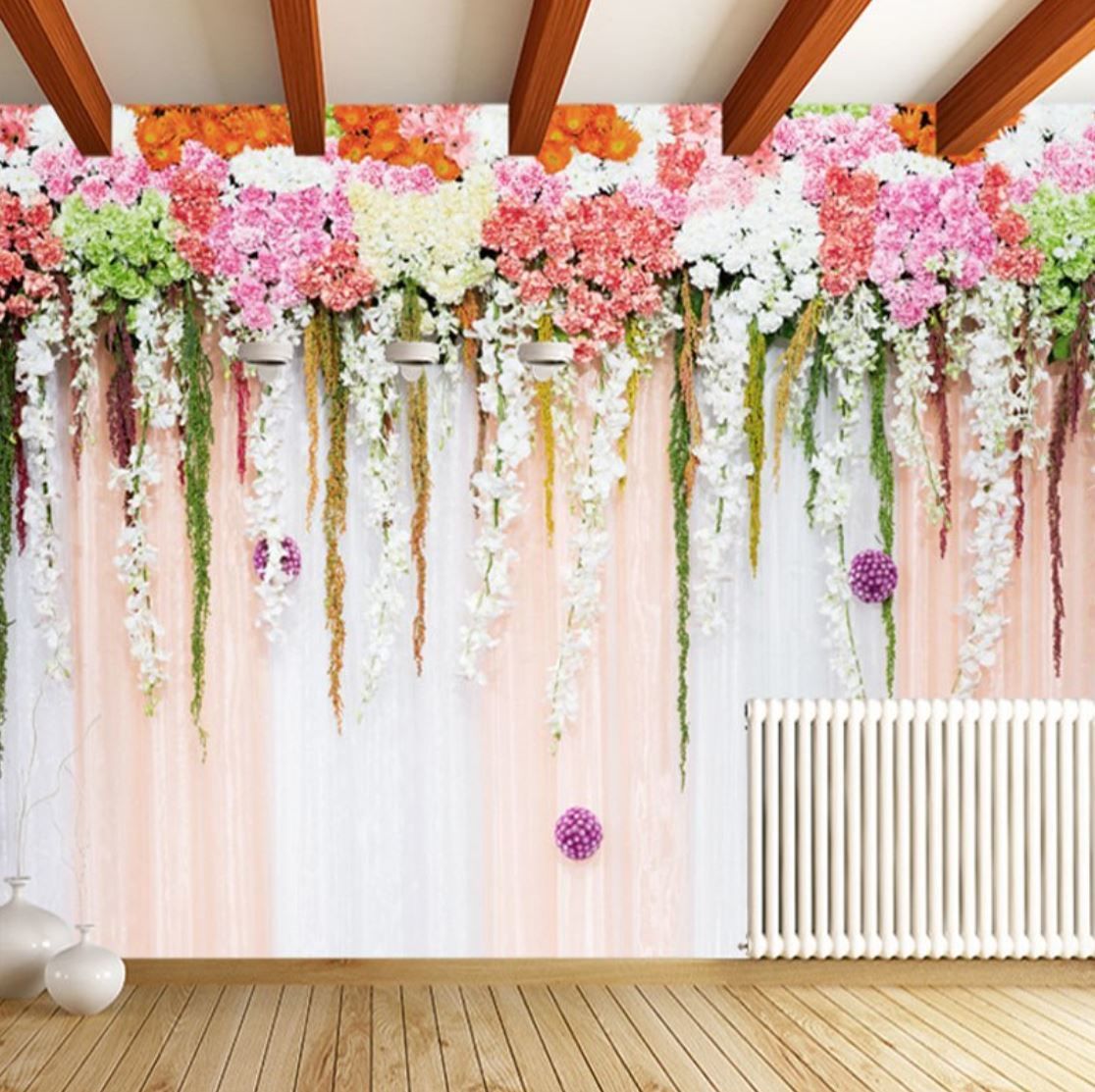 ３d 壁紙 1ピース 1 フラワーカーテン 薔薇 おしゃれ インテリア 部屋装飾 耐水 防湿