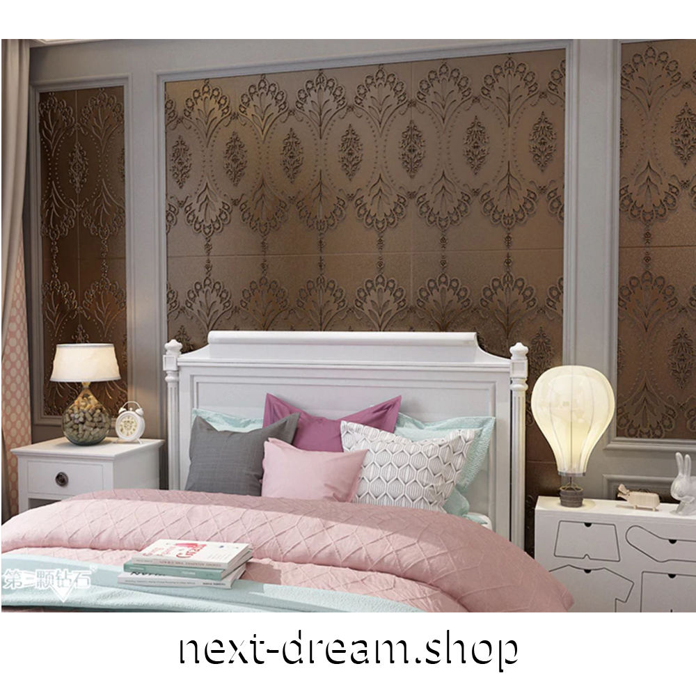 ３d壁紙ステッカー 70 70cm 厚さ７ミリ 立体ブロックタイル 天井装飾 ブラウン 接