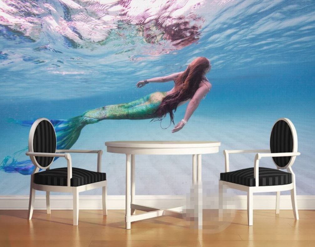 カスタム3d壁紙 1ピース 1 人魚 マーメイド 海 キッズルーム リビング お店 クロ カスタム3d壁紙 1ピース 1 人魚 マーメイド 海 キッズルーム リビング お店 クロ
