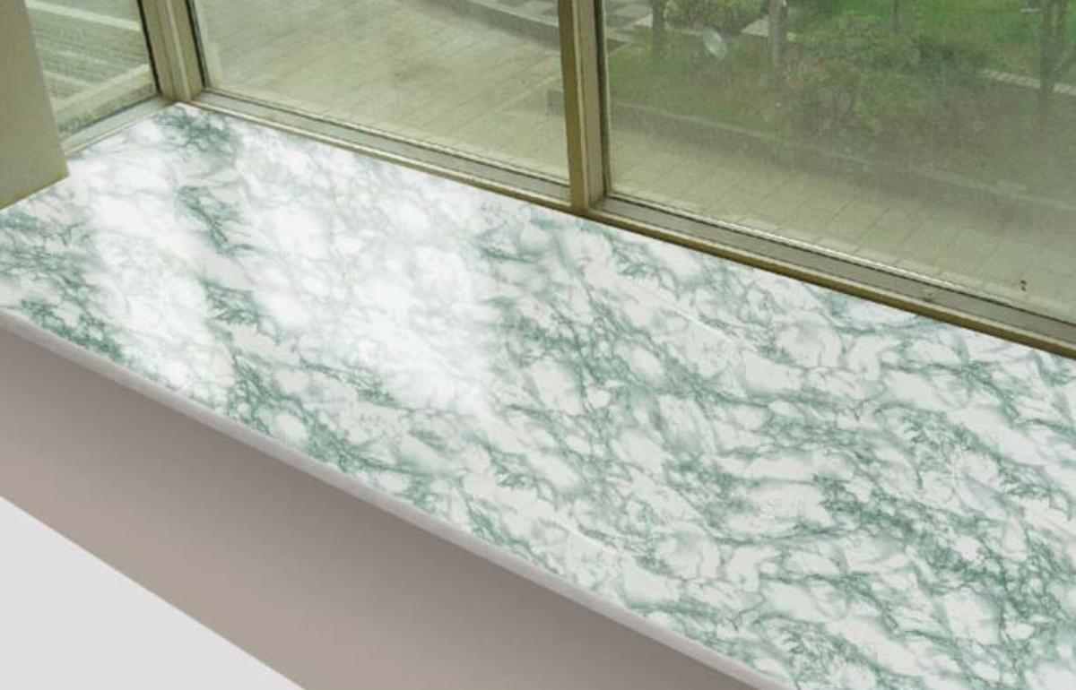 ウォールステッカー 壁紙 80cm 5m 大理石模様 マーブル 白 緑 家具リフォーム キャビ