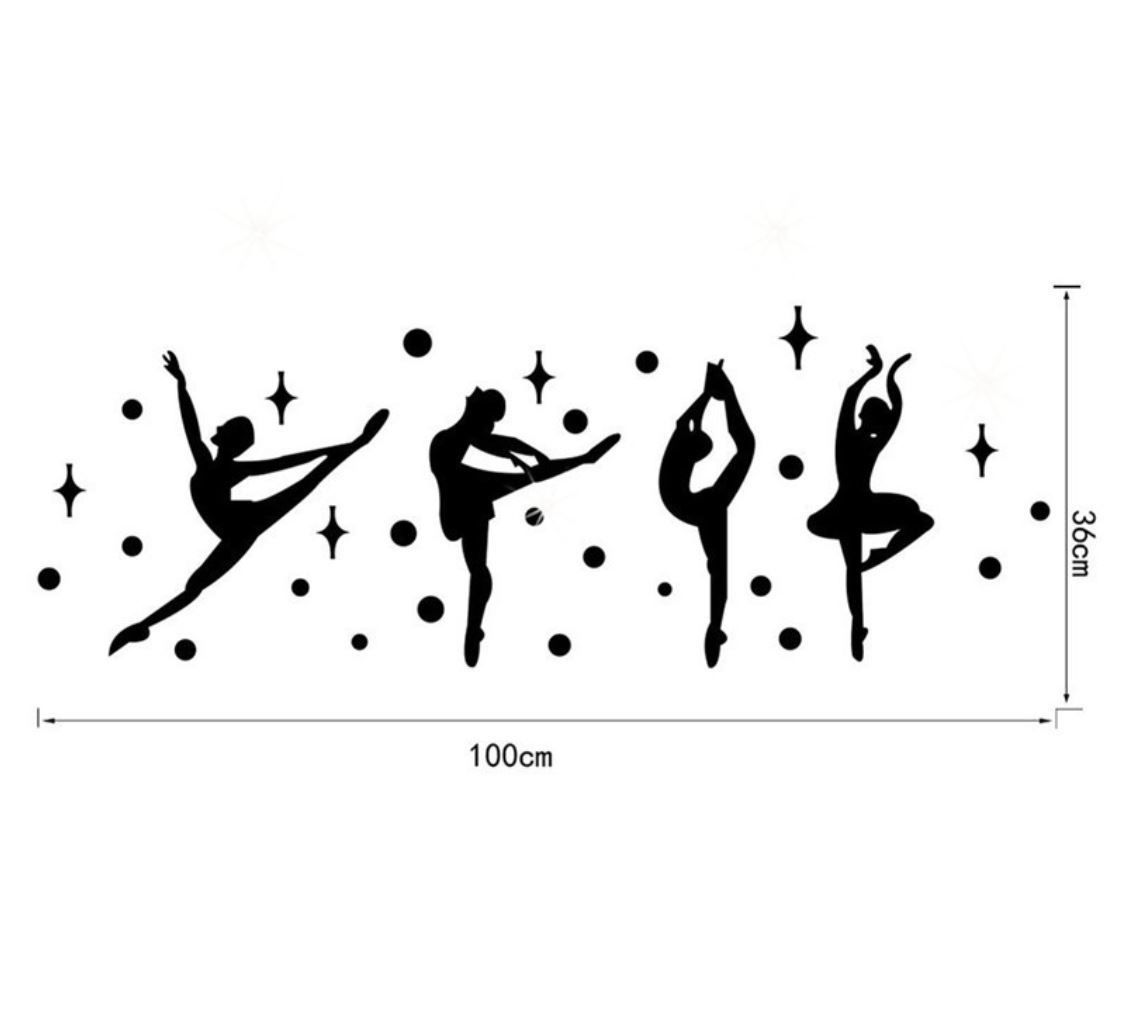 3dウォールステッカー 影シルエット バレリーナ 鏡 お洒落シール Diy キッチン 寝室