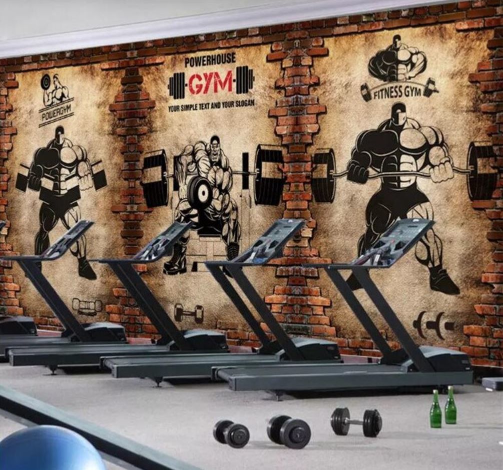カスタム３d壁紙 1ピース 1 レンガ ジム Gym トレーニングルーム 筋トレ クロス