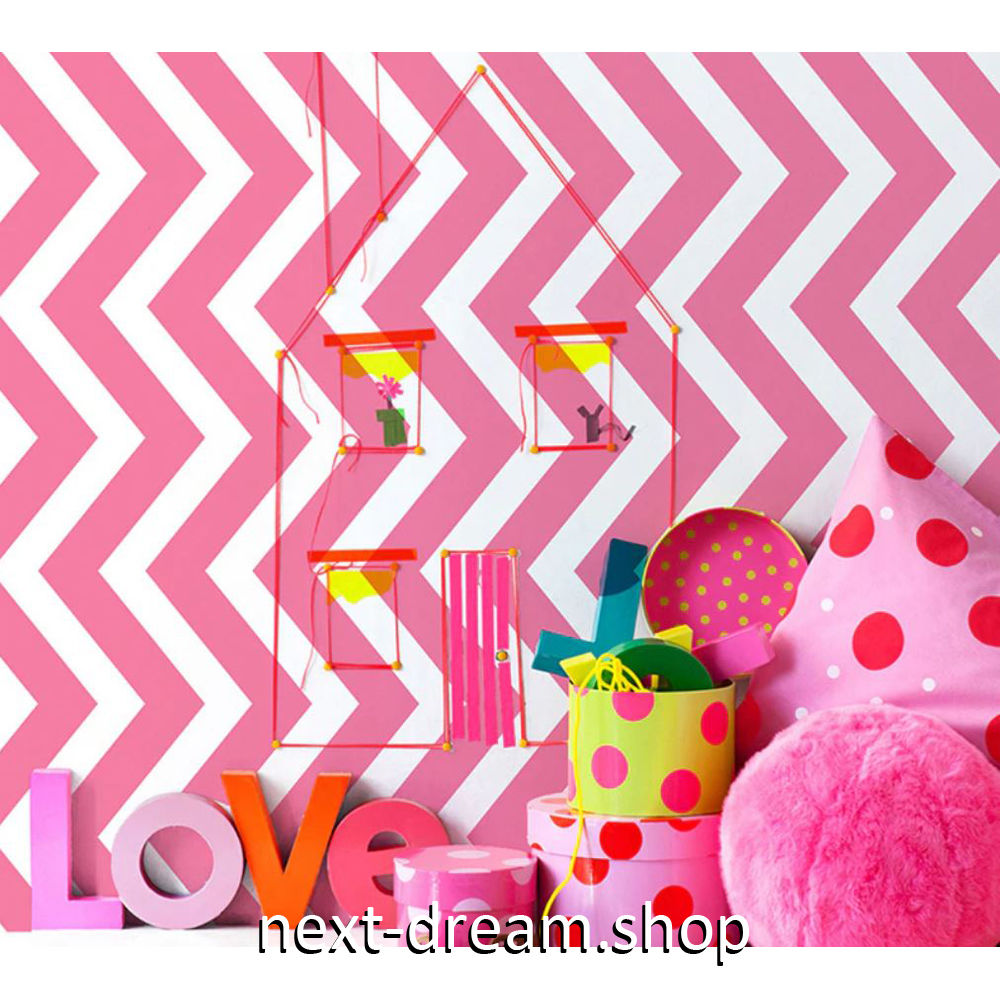 壁紙 ジグザグストライプ 白 ピンク 女の子 53cm 10m 高級ウォールペーパー 部屋