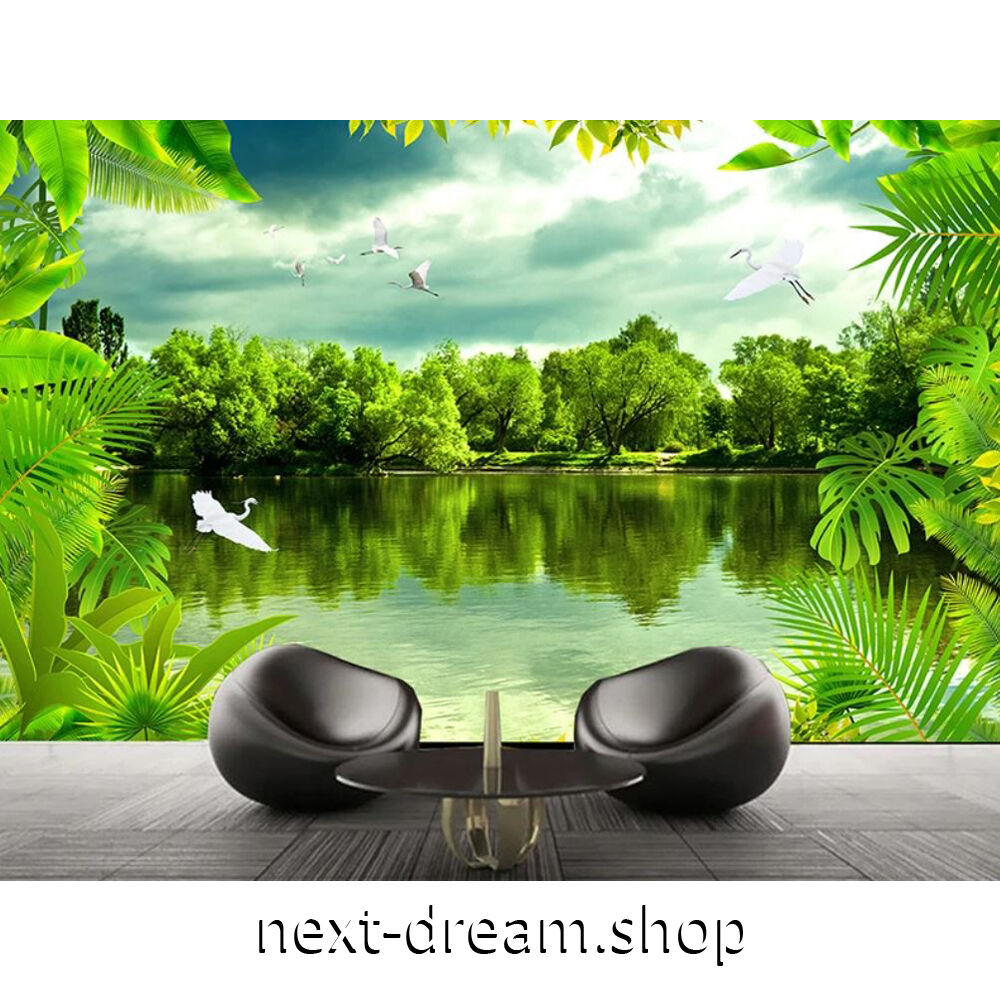 壁紙 ８d素材 ジャングル 緑 湖 1ピース 1 サイズカスタマイズ可能 部屋 リビング 寝