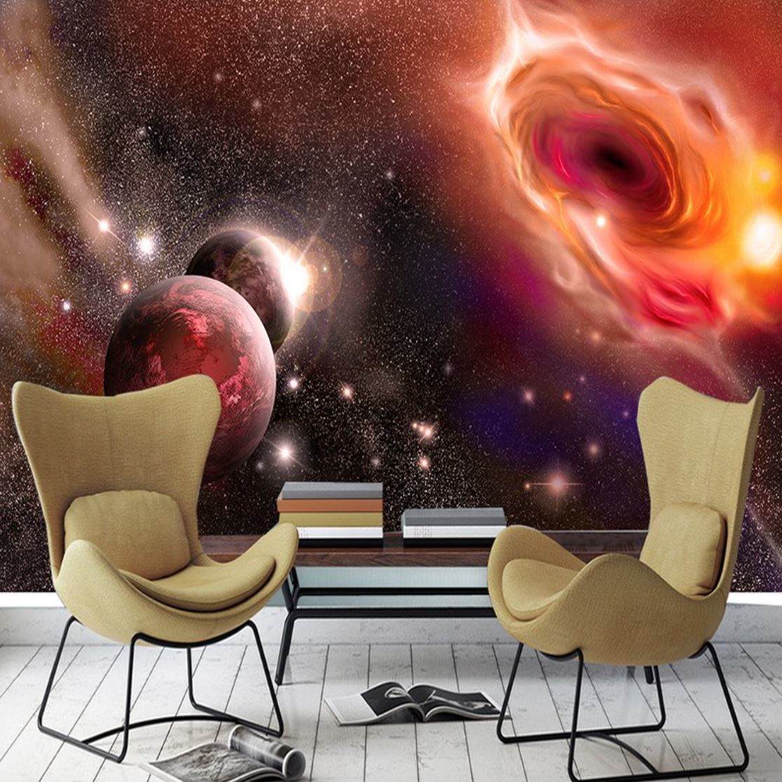 ３d 壁紙 1ピース 1 宇宙 銀河 月 ブラックホール インテリア 装飾 寝室 リビング