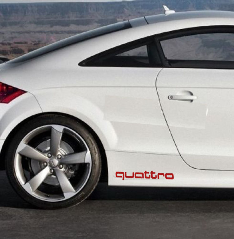 アウディ ステッカー ２個入 ロゴ Quattro バッジ リア ボディ エンブレム Aud