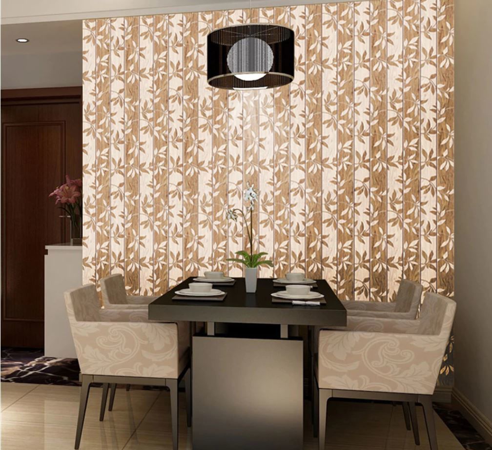 ウォールステッカー 3d 壁紙 45 1000cm 木目 木の板 葉 茶色 Diy 寝室