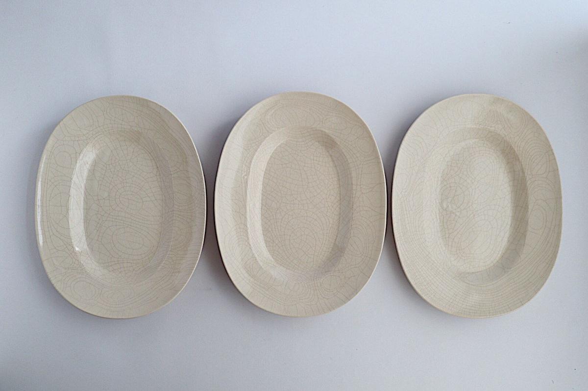 田中直純 貫入リムオーバルプレート（小）2枚 新品