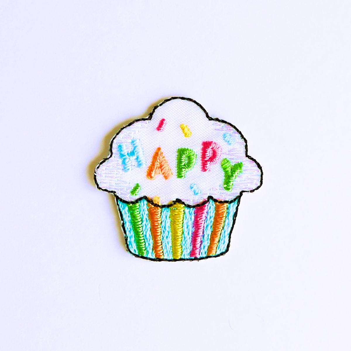 アイロンワッペン カップケーキ Happy アメリカ Humming Bird横浜 ル アイロンワッペン カップケーキ Happy アメリカ Humming Bird横浜 ル