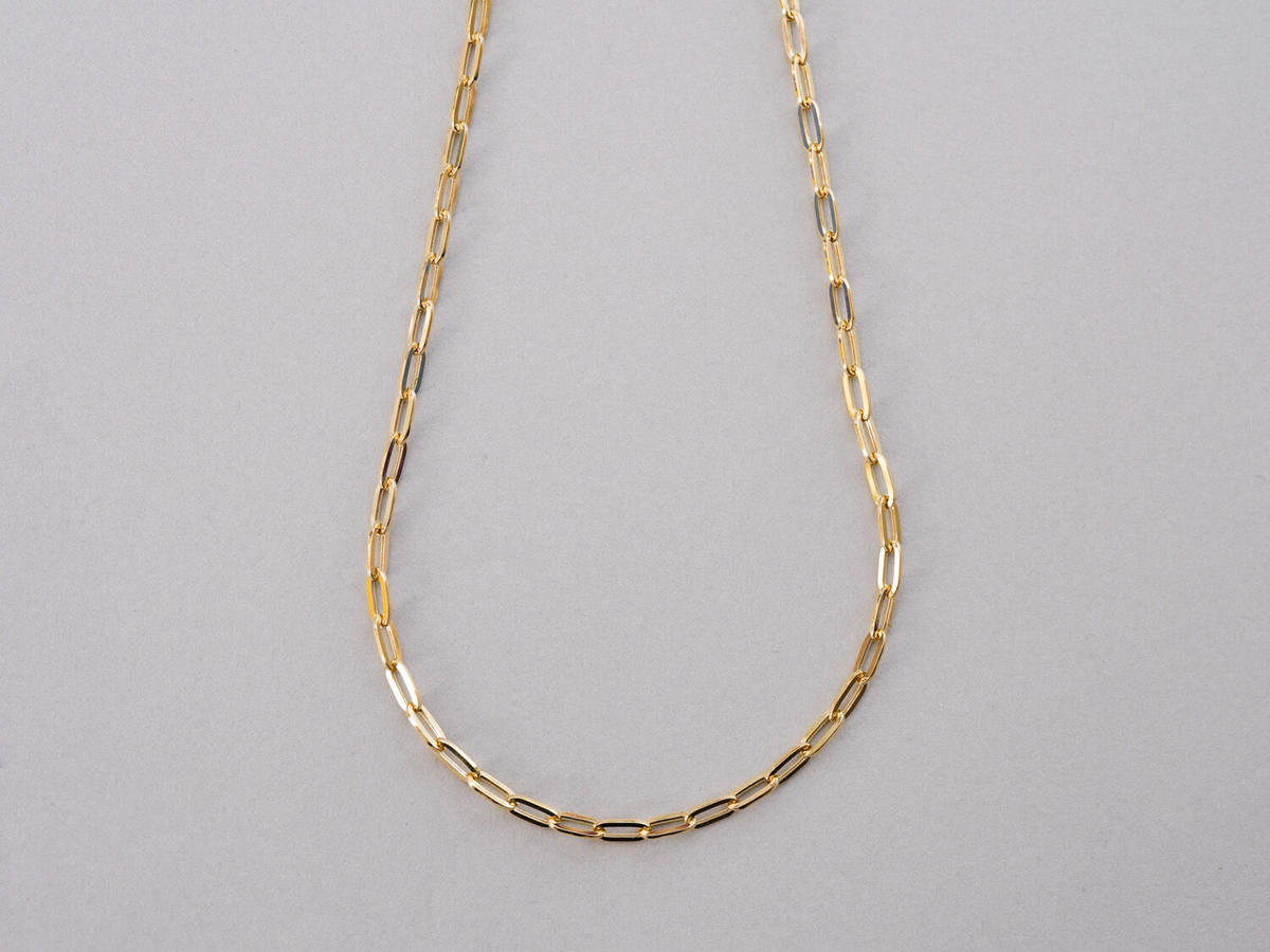 I'M OK Chain Bar K18 ネックレス 40cm - ペーパークリップチェーン(... I'M OK Chain Bar K18 ネックレス 40cm - ペーパークリップチェーン(...